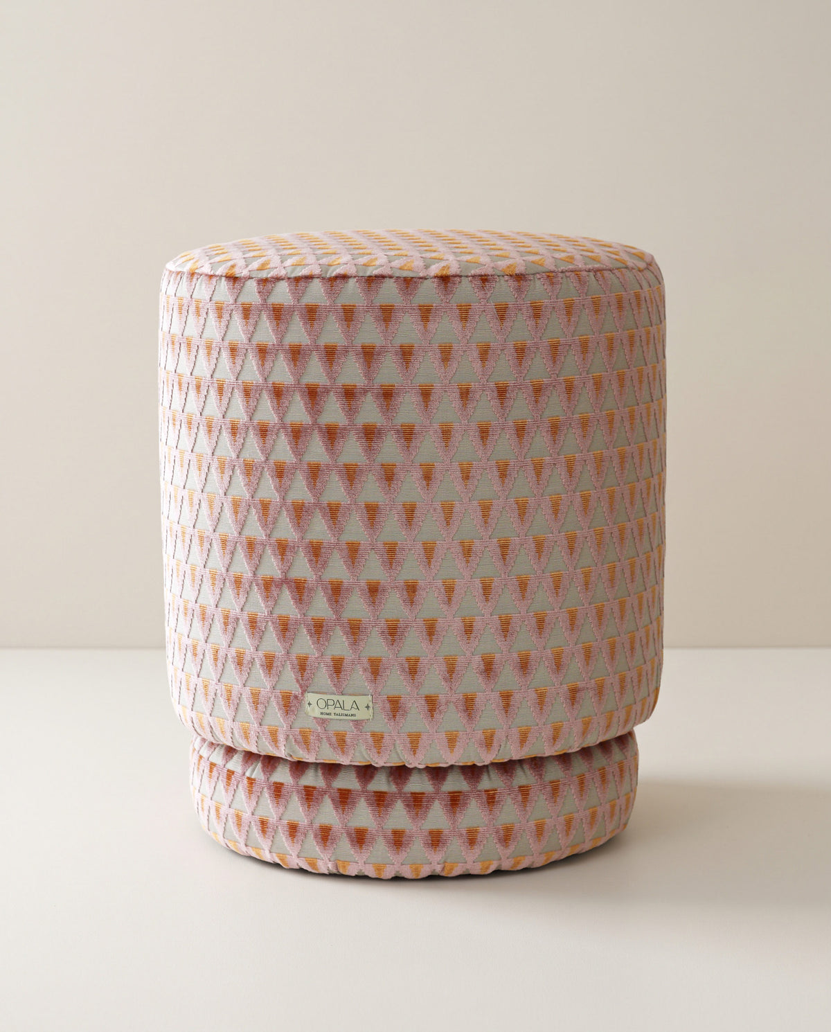 ONIX Organic Modern Ottoman Amuleto Jacquard Velvet by Dedar