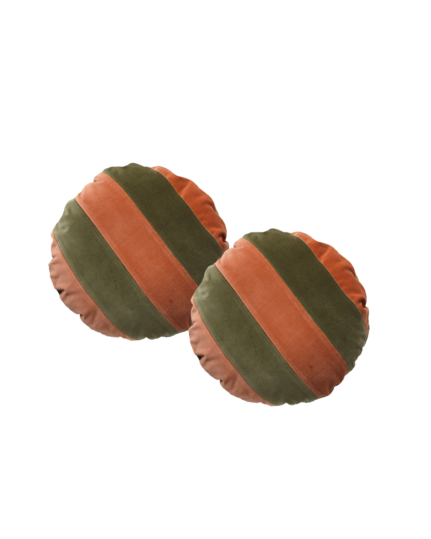 CITRINO set of 2 Round Velvet Cushions