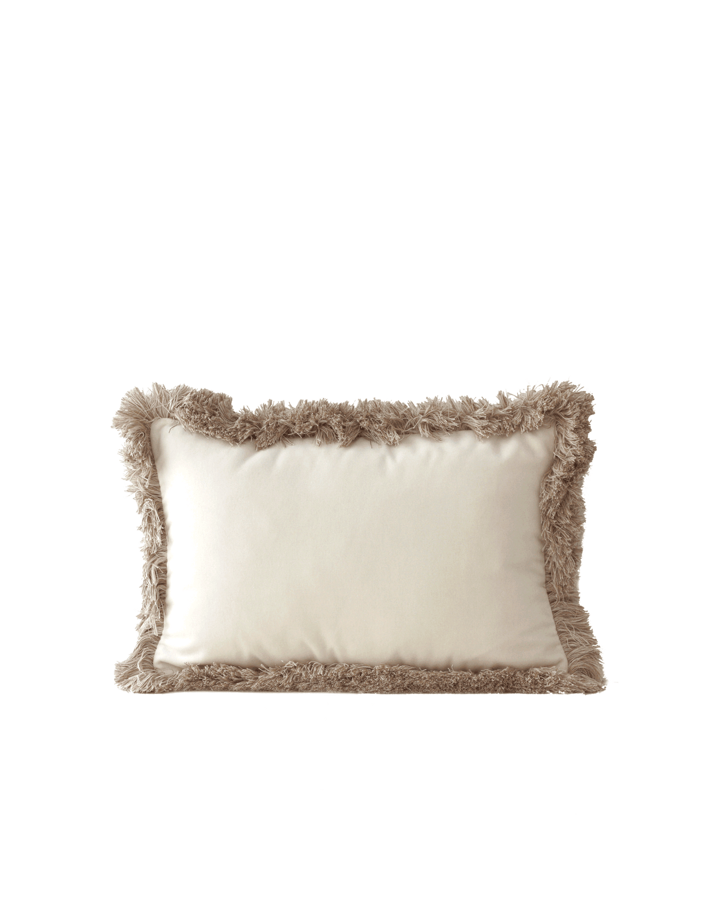 DAISY Taupe Fringe Velvet Cushion