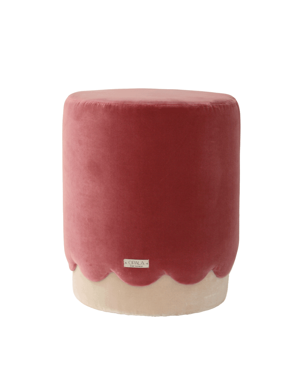 Opala scalloped organic modern pouf in cotton velvet upholstery by OPALA Home Talismans. OPALA Home Talismans makes handxmade luxury velvet cushions, stools and upholstered furniture for an exclusive home decor, made in Portugal with premium cotton velvet. Meet Opala custom-made cushions, unique and luxurious home decor accessories.
