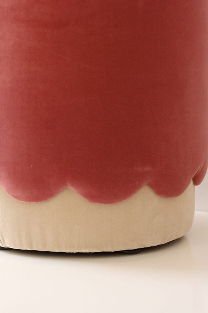 Opala scalloped organic modern pouf in cotton velvet upholstery by OPALA Home Talismans. OPALA Home Talismans makes handxmade luxury velvet cushions, stools and upholstered furniture for an exclusive home decor, made in Portugal with premium cotton velvet. Meet Opala custom-made cushions, unique and luxurious home decor accessories.