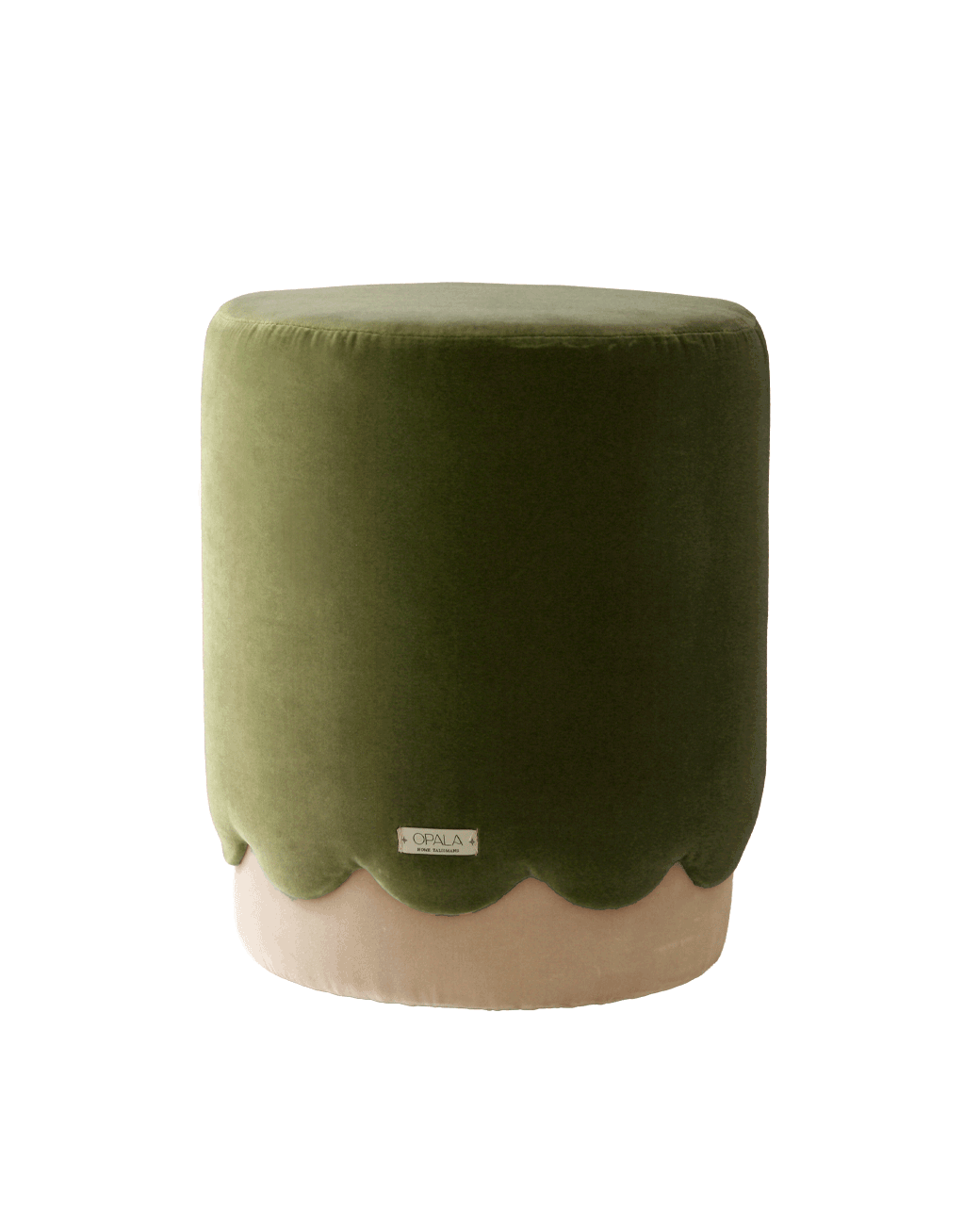 Opala scalloped organic modern pouf in cotton velvet upholstery by OPALA Home Talismans. OPALA Home Talismans makes handxmade luxury velvet cushions, stools and upholstered furniture for an exclusive home decor, made in Portugal with premium cotton velvet. Meet Opala custom-made cushions, unique and luxurious home decor accessories.